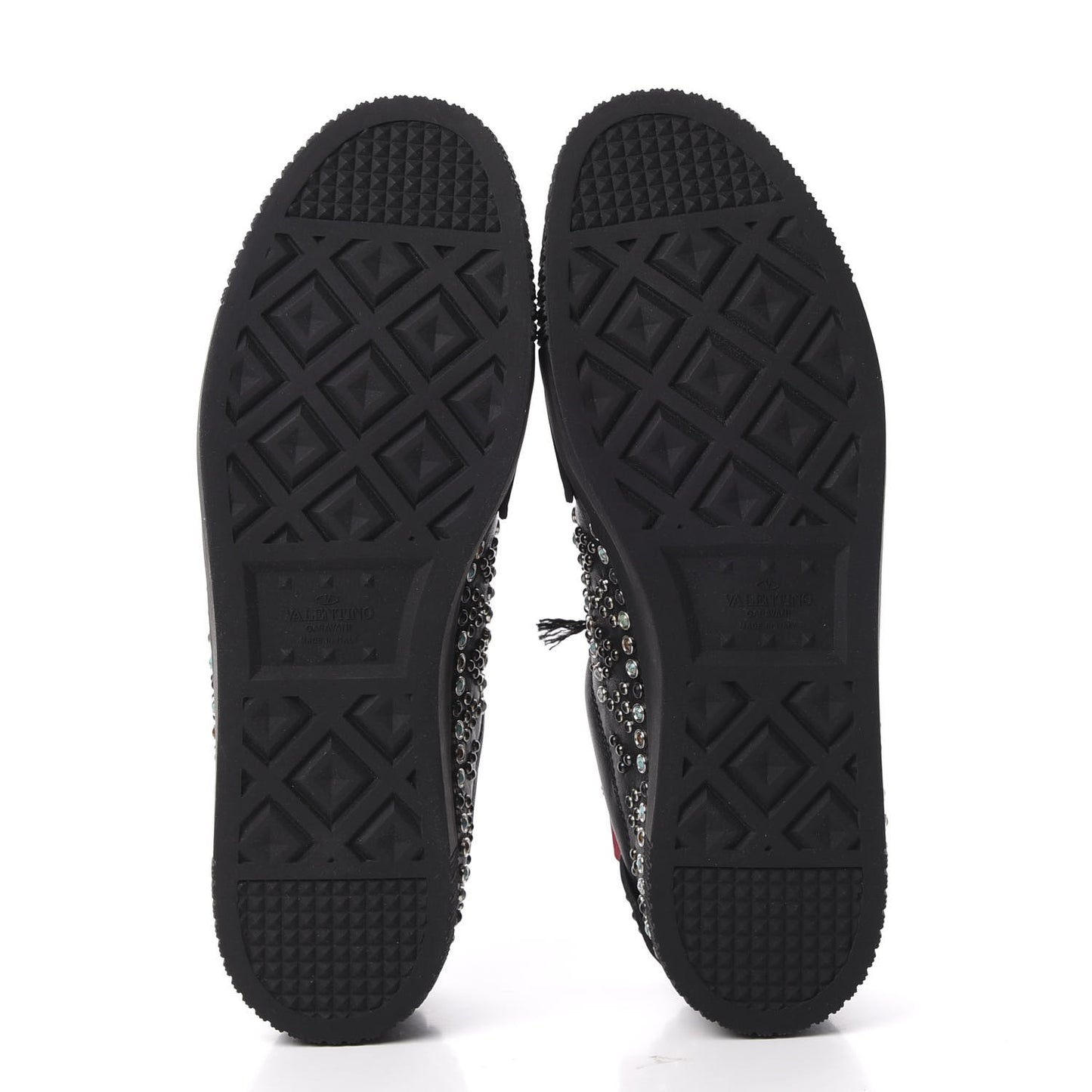 Calfskin Mens Stud Sneakers 44 Black