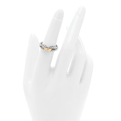 David Yurman Sterling Silver 18K Yellow Gold Cable Loop Ring 52 6 2 of 4