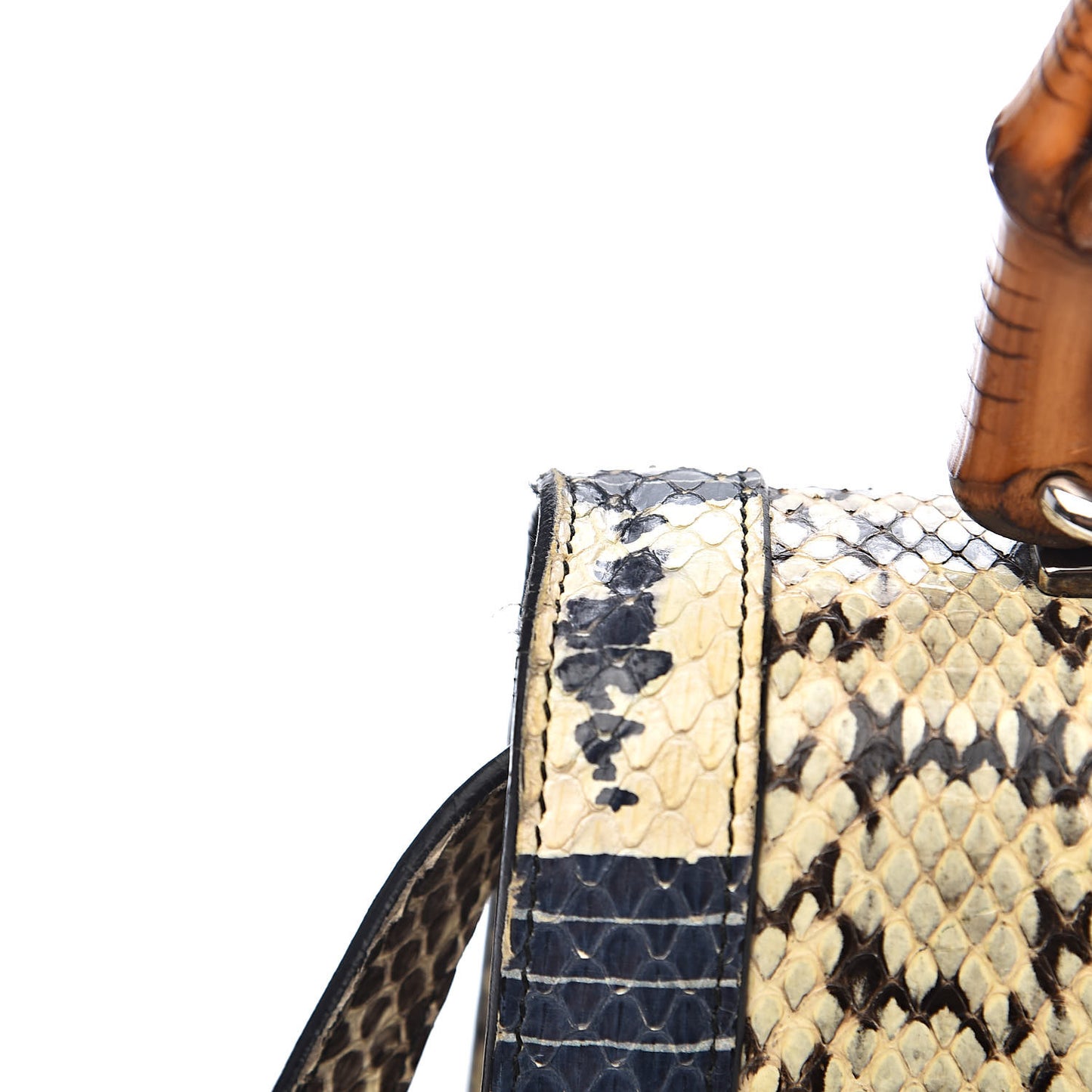 Snakeskin Small Lilith Top Handle Bag Beige