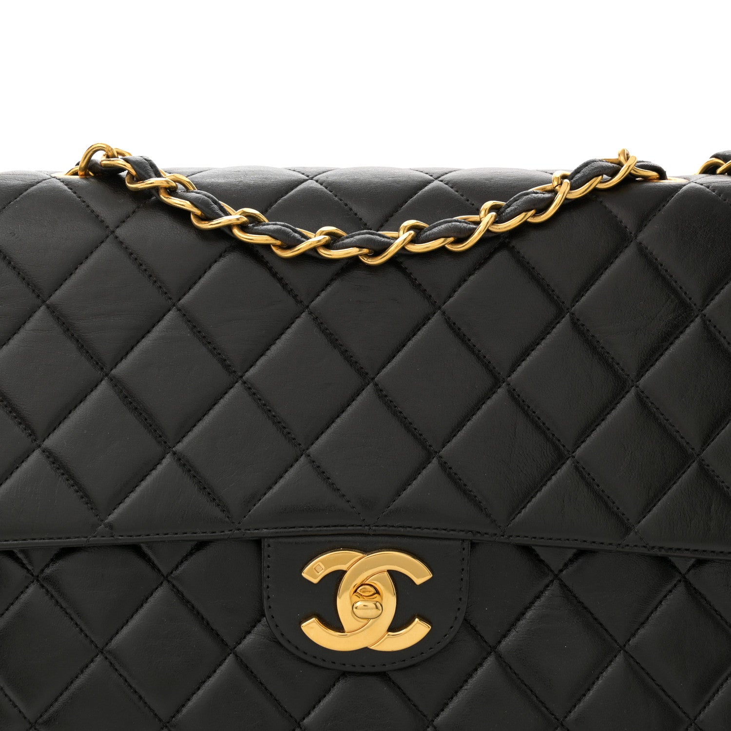 Chanel Lambskin Quilted Jumbo Single Flap Black 8 of 14