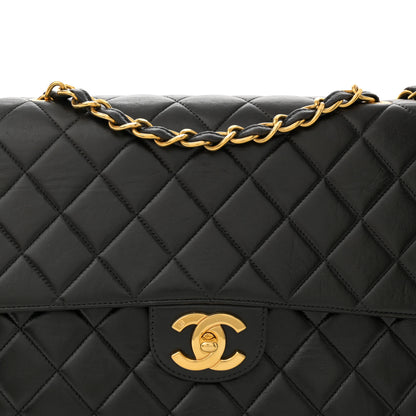 Chanel Lambskin Quilted Jumbo Single Flap Black 8 of 14