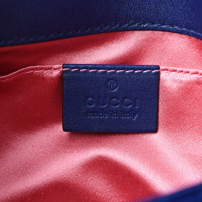 Gucci Velvet Matelasse Mini GG Marmont Shoulder Bag Cobalt Blue 5 of 9