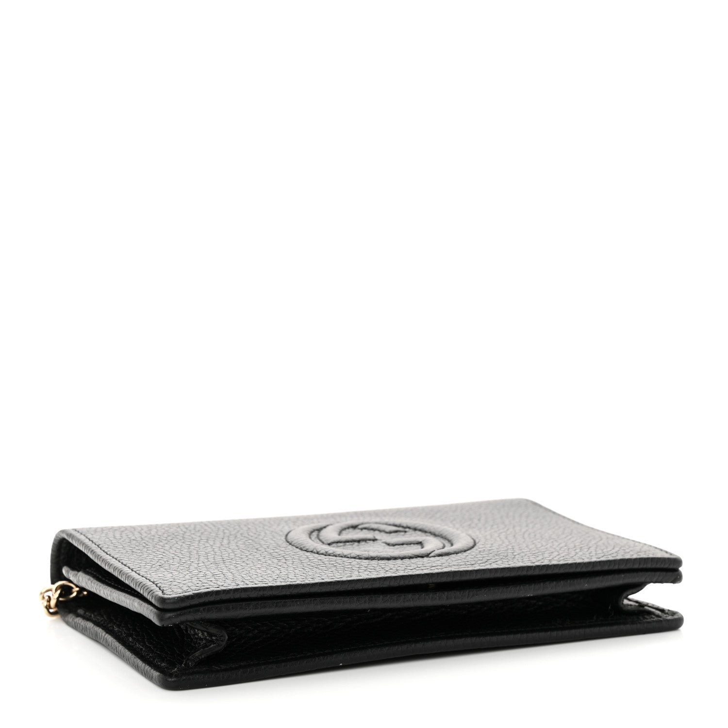 Gucci Pebbled Calfskin Soho Wallet On Chain Black 4 of 10