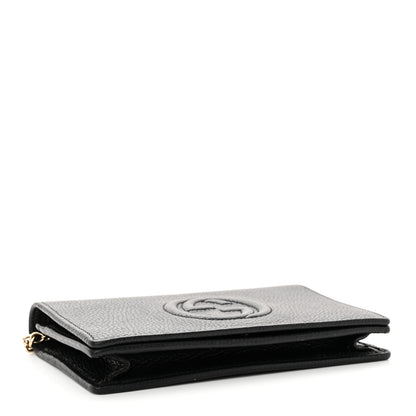 Gucci Pebbled Calfskin Soho Wallet On Chain Black 4 of 10