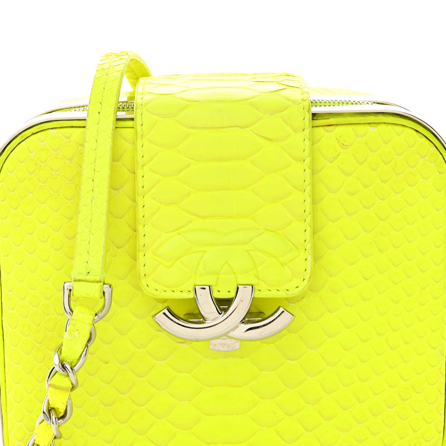Chanel Snakeskin Mini CC Box Camera Bag Yellow 8 of 19