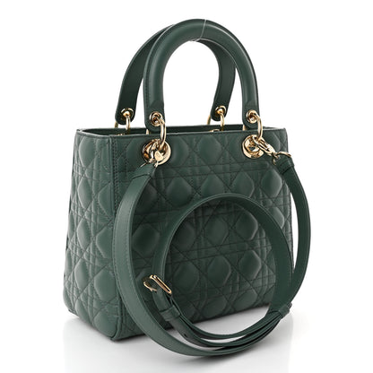 Christian Dior Lambskin Cannage Medium Lady Dior Orage 3 of 9