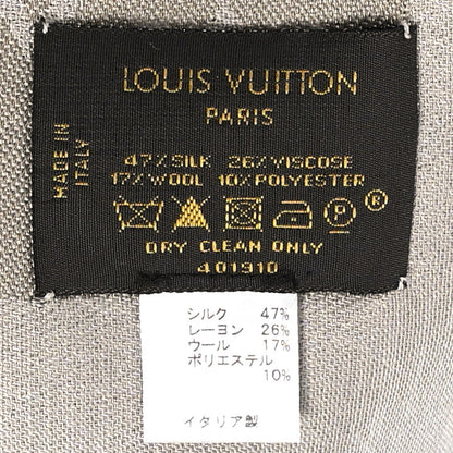Louis Vuitton Silk Lurex Wool Monogram Shine Shawl Greige 3 of 3