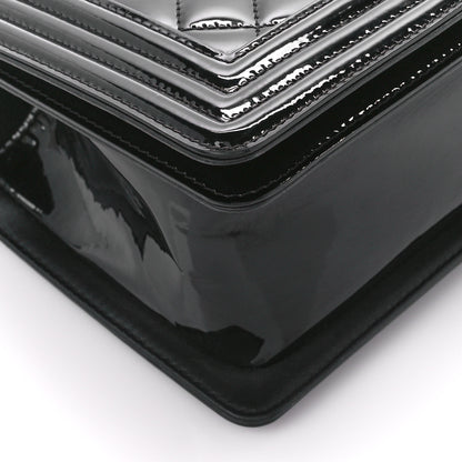 Chanel Patent Calfskin Quilted Medium Plexiglass Boy Flap Black 9 of 10