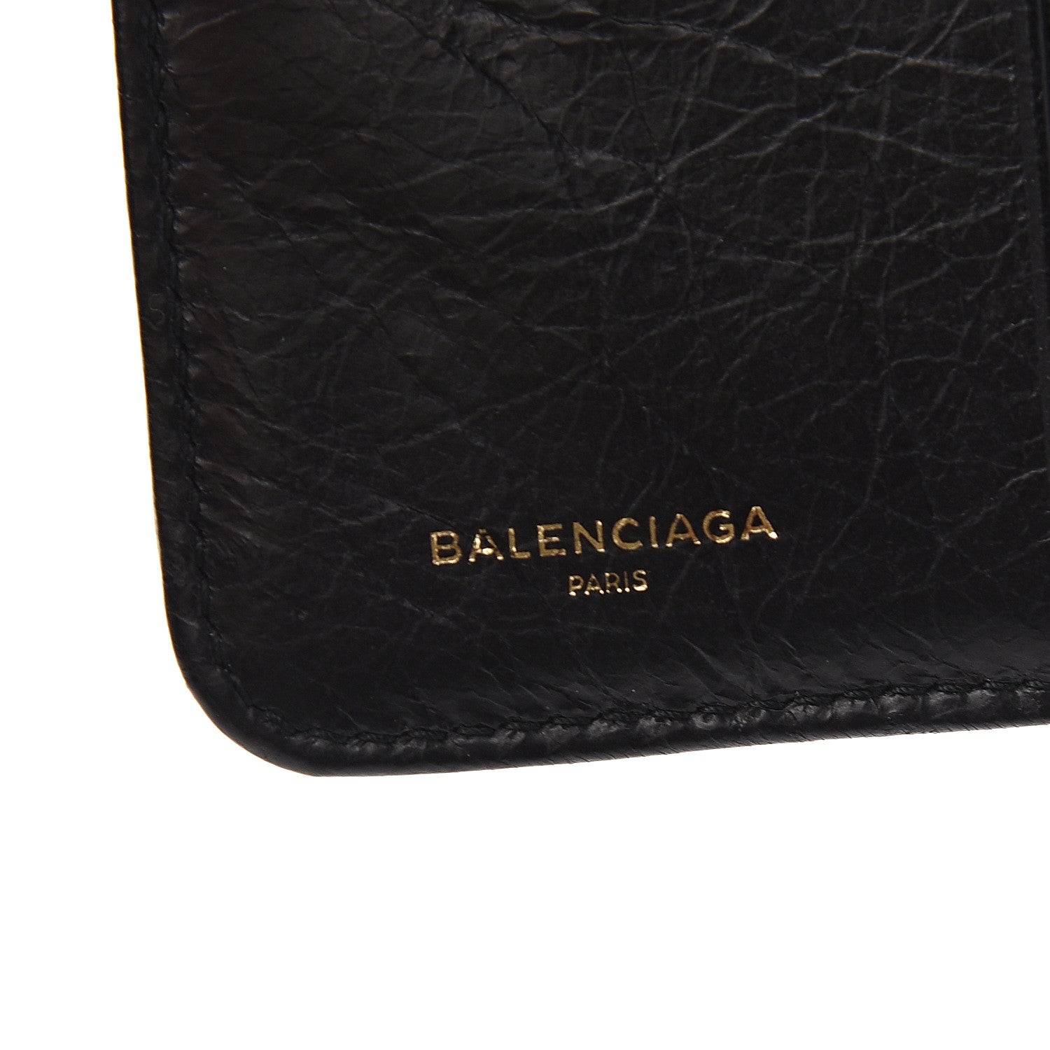Balenciaga Agneau Classic Gold Hardware Compact Wallet Black 5 of 7