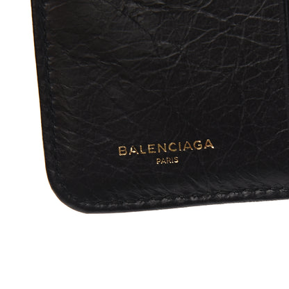 Balenciaga Agneau Classic Gold Hardware Compact Wallet Black 5 of 7