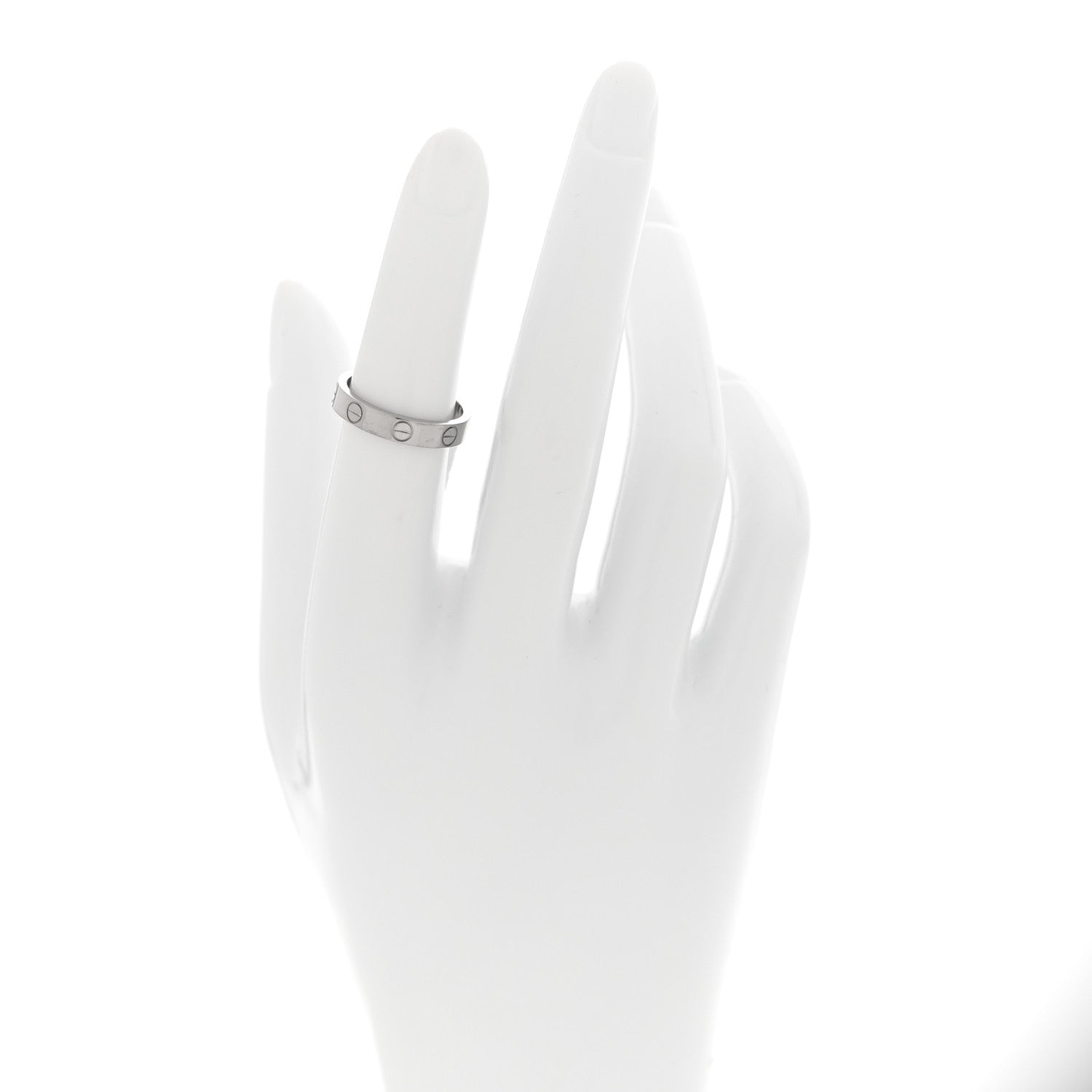 Cartier 18K White Gold 3.5mm LOVE Wedding Band Ring 50 5.25 2 of 5