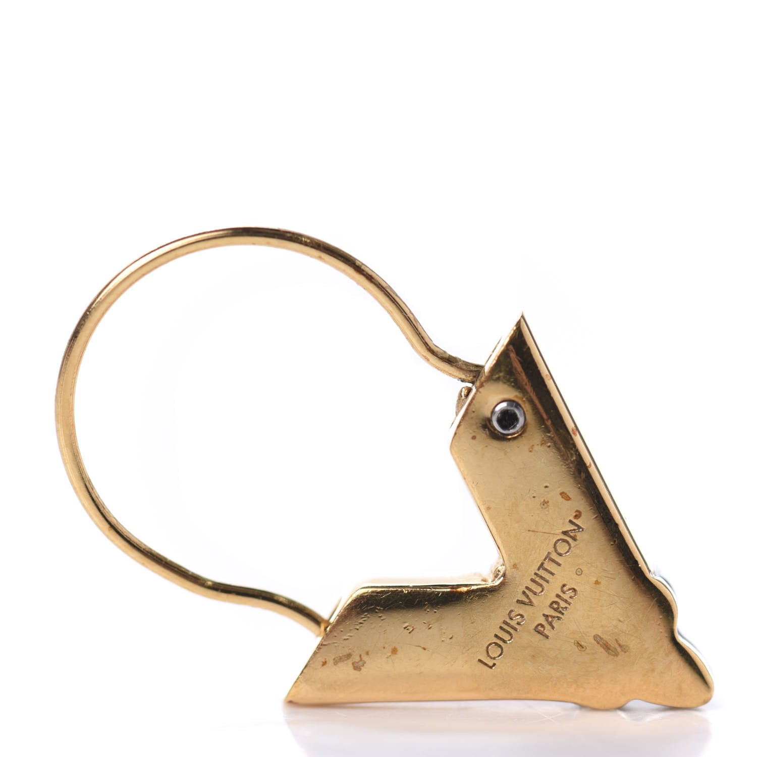 Louis Vuitton Crystal Enamel The Great Essential V Hoop Earrings Gold 4 of 6