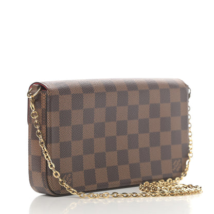 Louis Vuitton Damier Ebene Pochette Felicie Chain Wallet 3 of 13