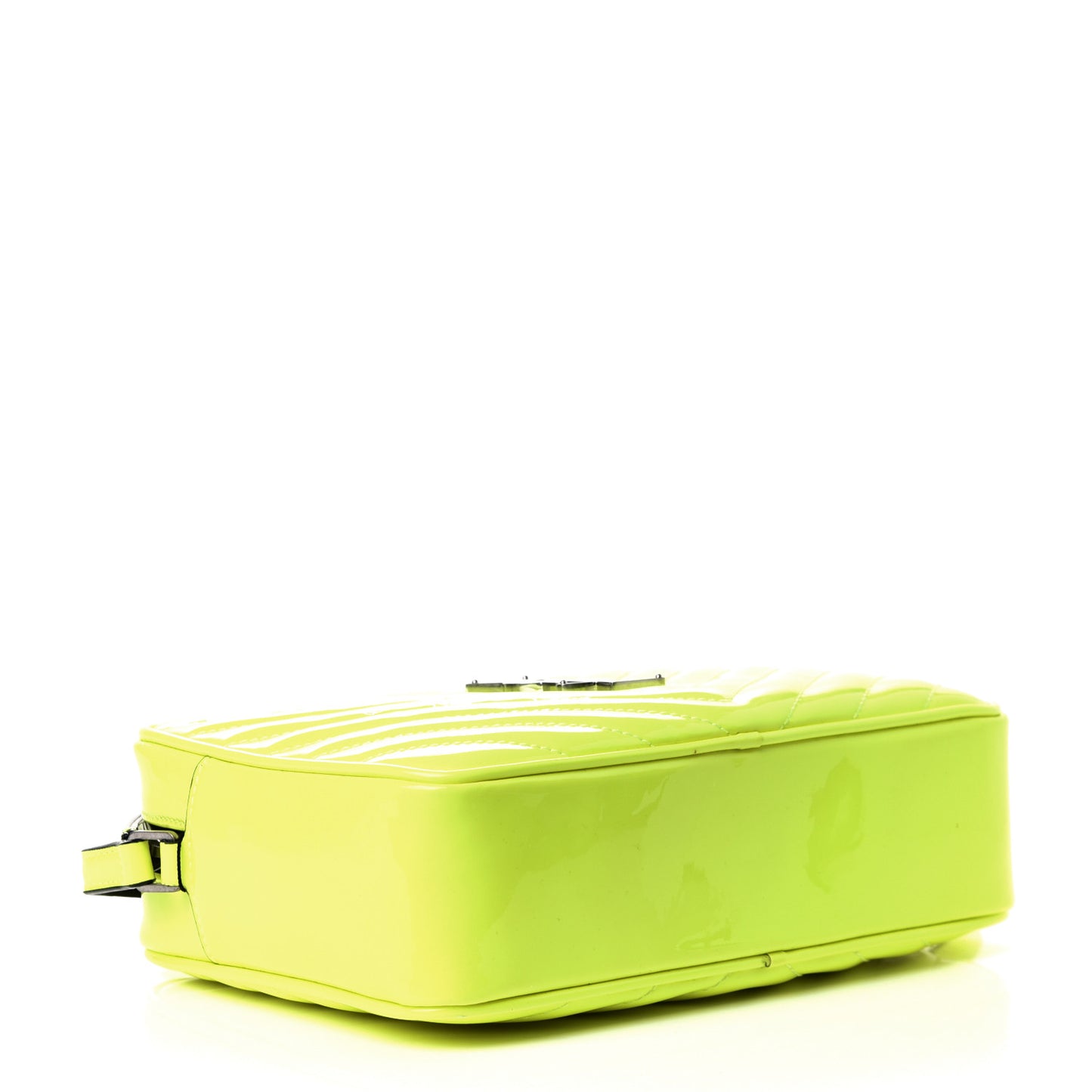 Patent Calfskin Matelasse Monogram Lou Camera Bag Neon Yellow