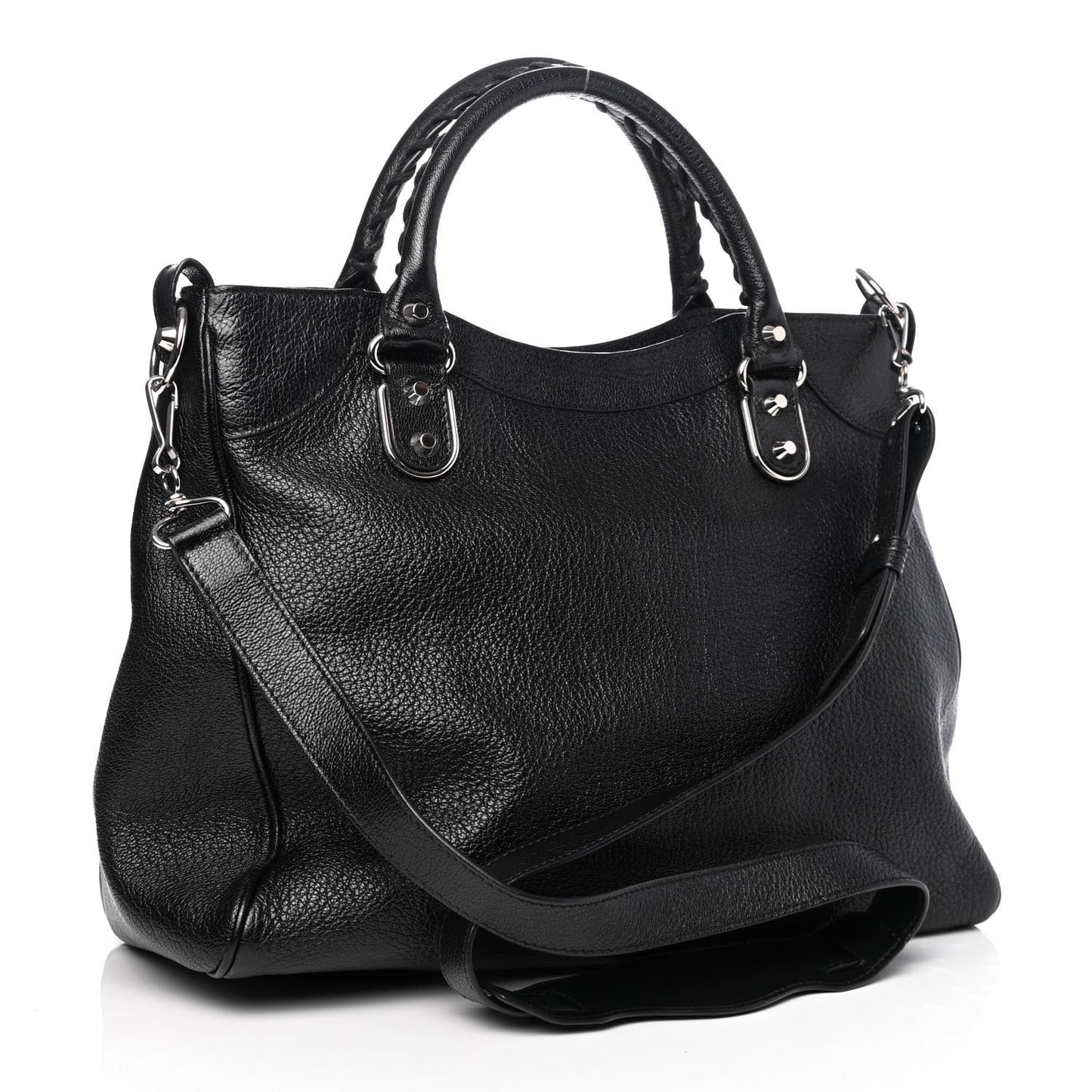 Chevre Silver Metallic Edge Hardware Velo Black
