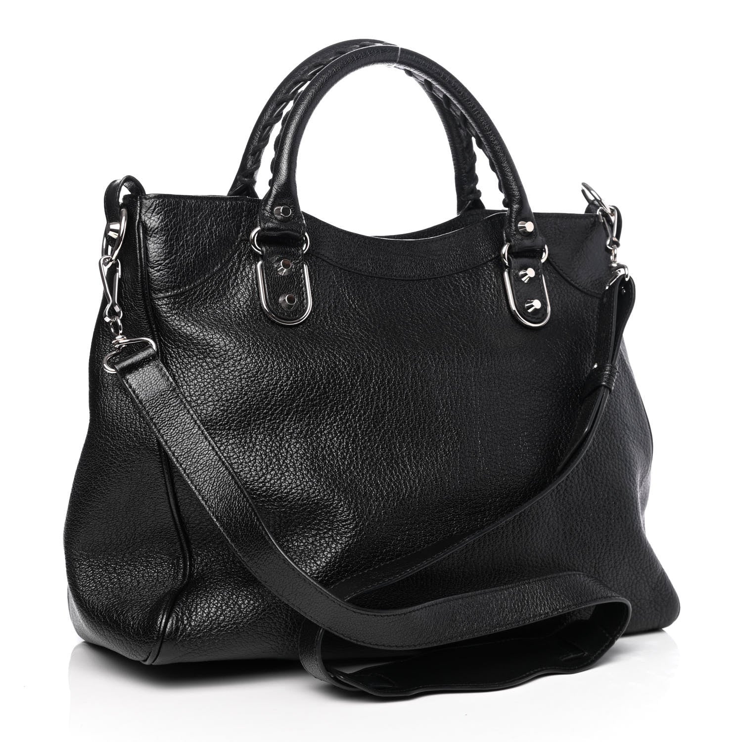Balenciaga Chevre Silver Metallic Edge Hardware Velo Black 2 of 4