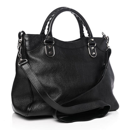 Balenciaga Chevre Silver Metallic Edge Hardware Velo Black 2 of 4