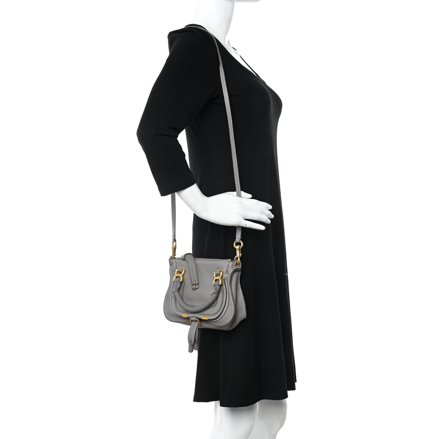 Chloe Calfskin Mini Marcie Satchel Cashmere Grey 2 of 13