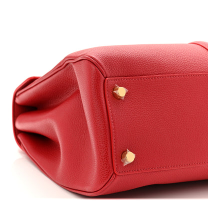 Celine Grained Calfskin Classique 16 Top Handle Bag Red 9 of 10