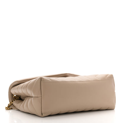 Saint Laurent Calfskin Y Quilted Monogram Small Loulou Chain Satchel Dark Beige 4 of 14