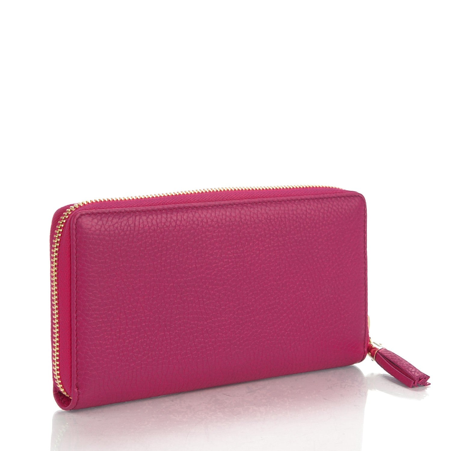 Gucci Pebbled Calfskin Soho Zip Around Wallet Bright Bougainvillea 3 of 7