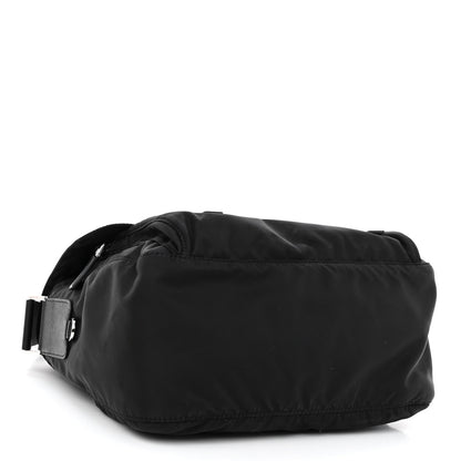 Prada Re-Nylon Vela Saffiano Pocket Double Buckle Messenger Shoulder Bag Black 4 of 11