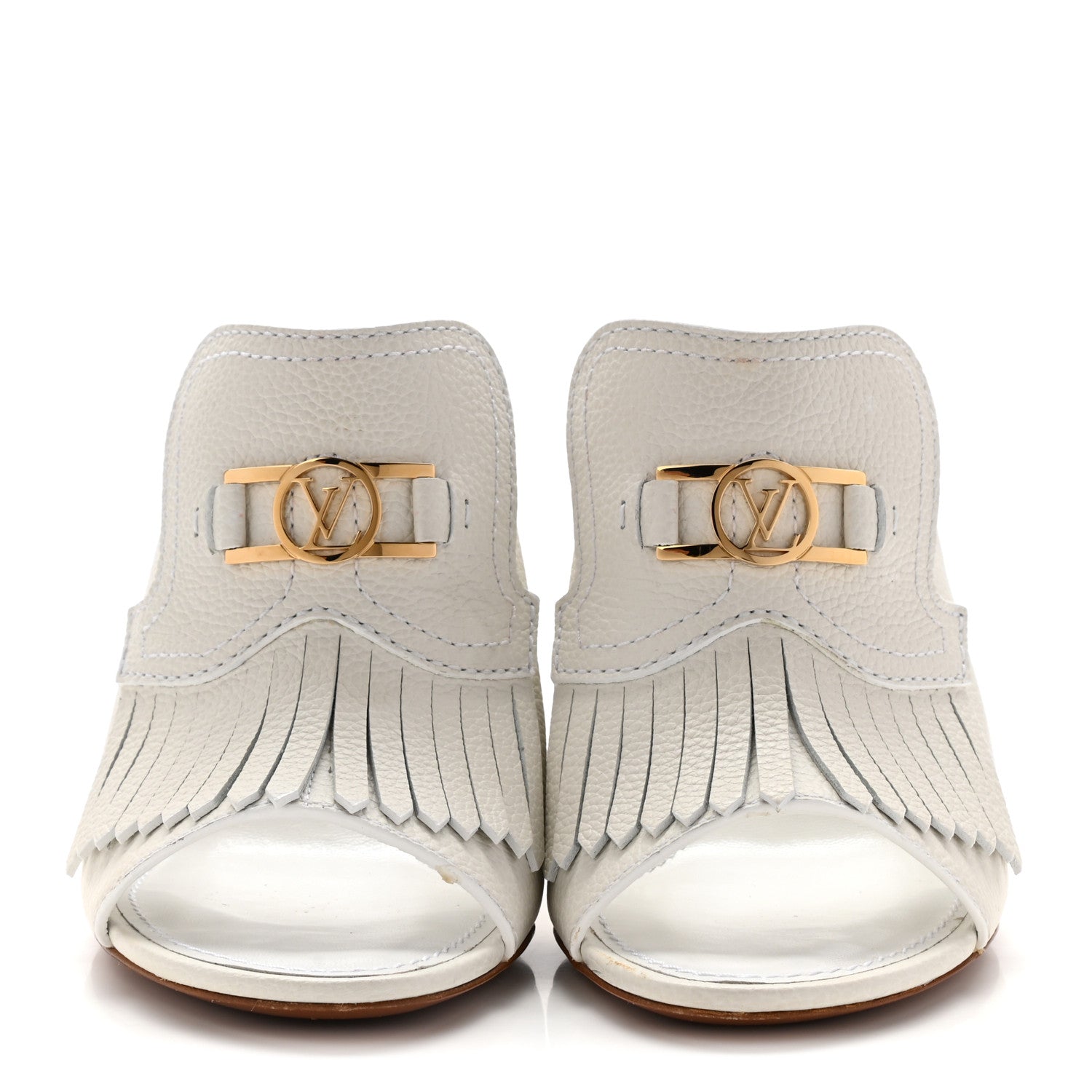 Louis Vuitton Calfskin Indiana Mule 37 White 2 of 13