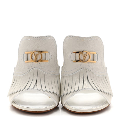 Louis Vuitton Calfskin Indiana Mule 37 White 2 of 13