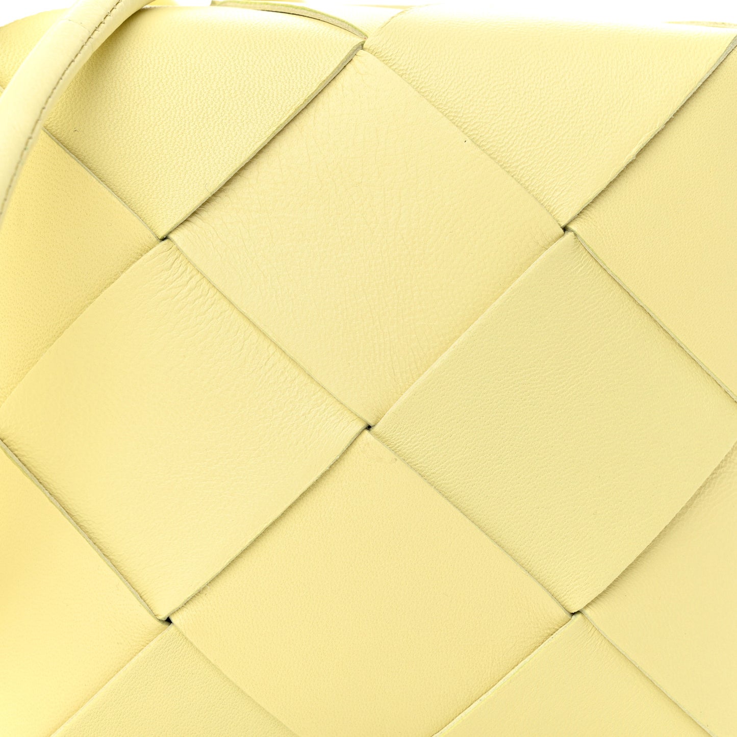 BOTTEGA VENETA Lambskin Maxi Intrecciato Mini Cassette Camera Bag Ice Cream