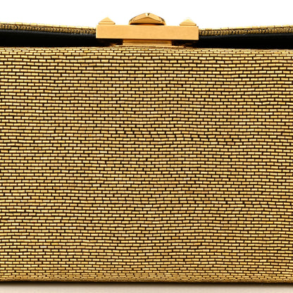 Valentino Garavani Metallic Calfskin Beaded Rockstud Evening Clutch Antique Bronze 7 of 9