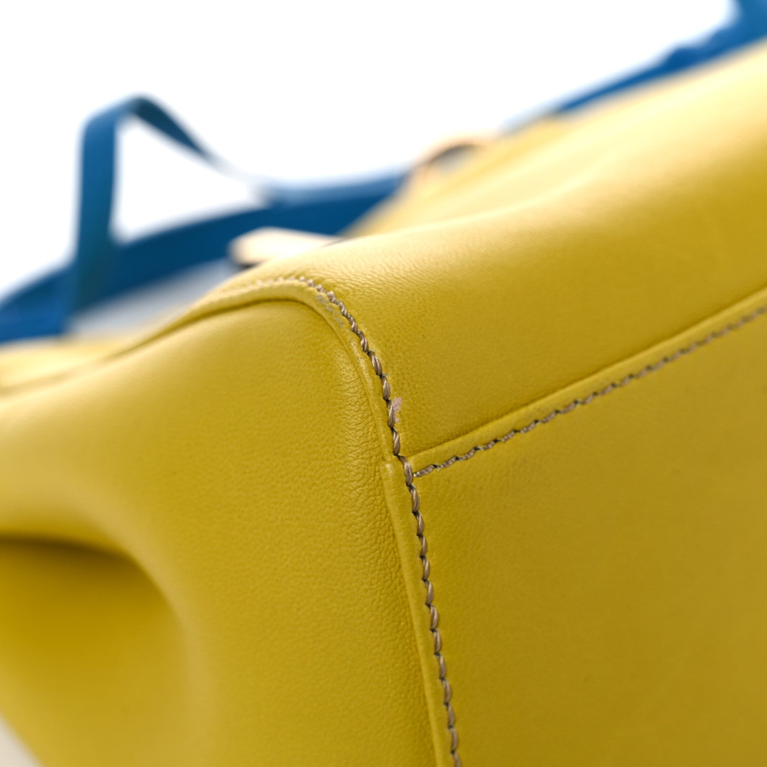 Fendi Nappa Colorblock Mini Peekaboo Iconic Satchel Lime Blue Royal Latte 10 of 19