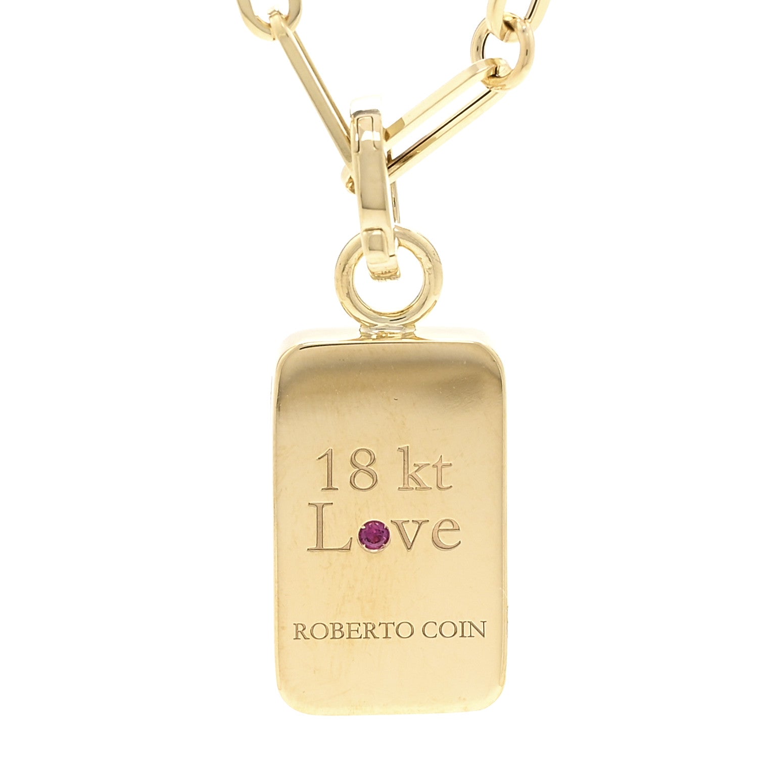 Roberto Coin 18K Yellow Gold Diamond Venetian Princess Tag Pendant Necklace 4 of 7