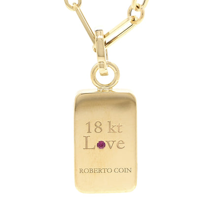 Roberto Coin 18K Yellow Gold Diamond Venetian Princess Tag Pendant Necklace 4 of 7