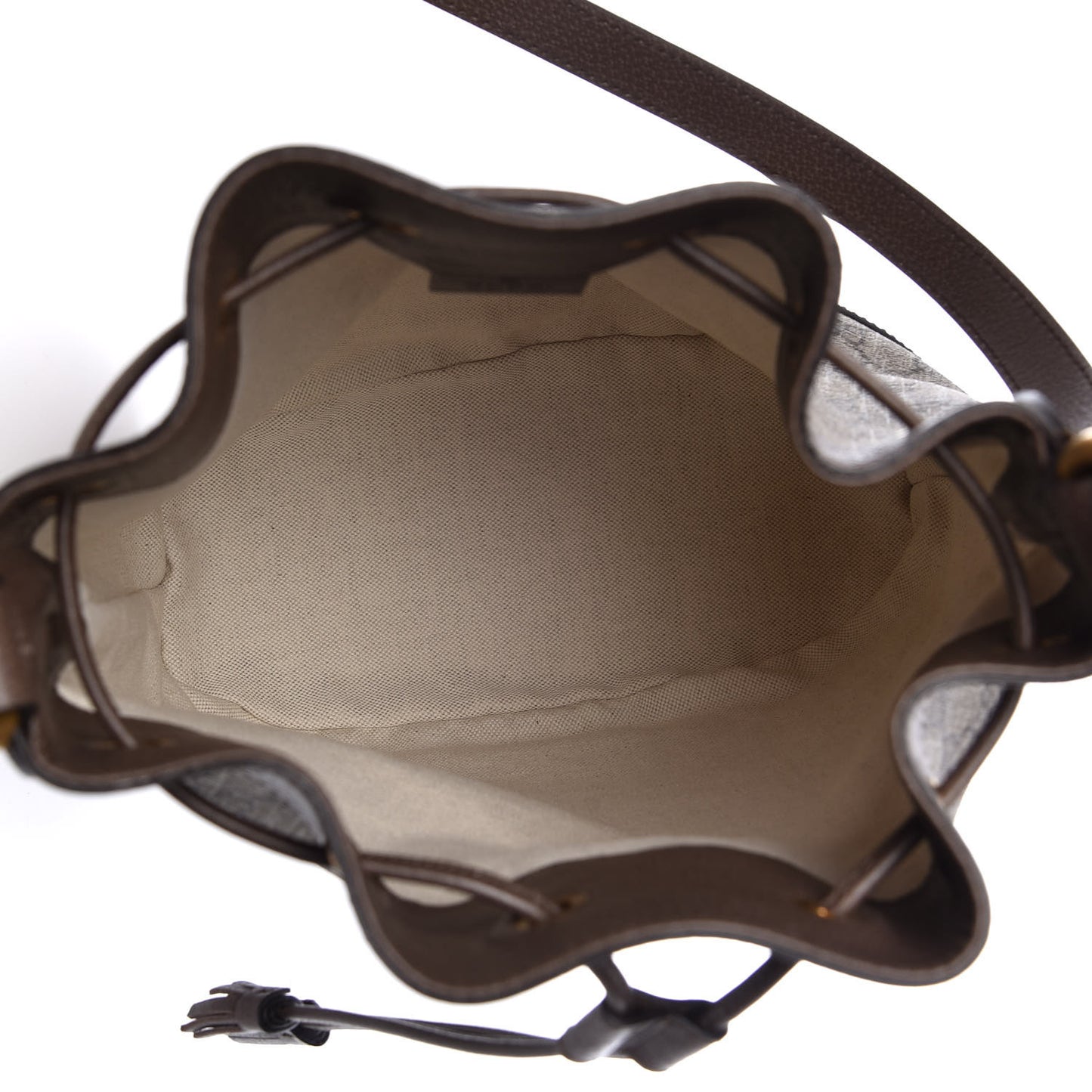 GG Supreme Monogram Web Ophidia Bucket Bag Brown