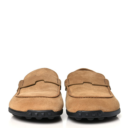 Hermes Suede Calfskin Womens Lazy Loafers 37 Brune Fume 3 of 10