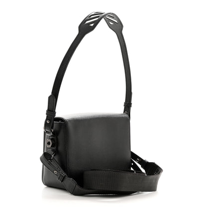 Off-White Saffiano Striped Diag Binder Clip Bag Black White 4 of 11