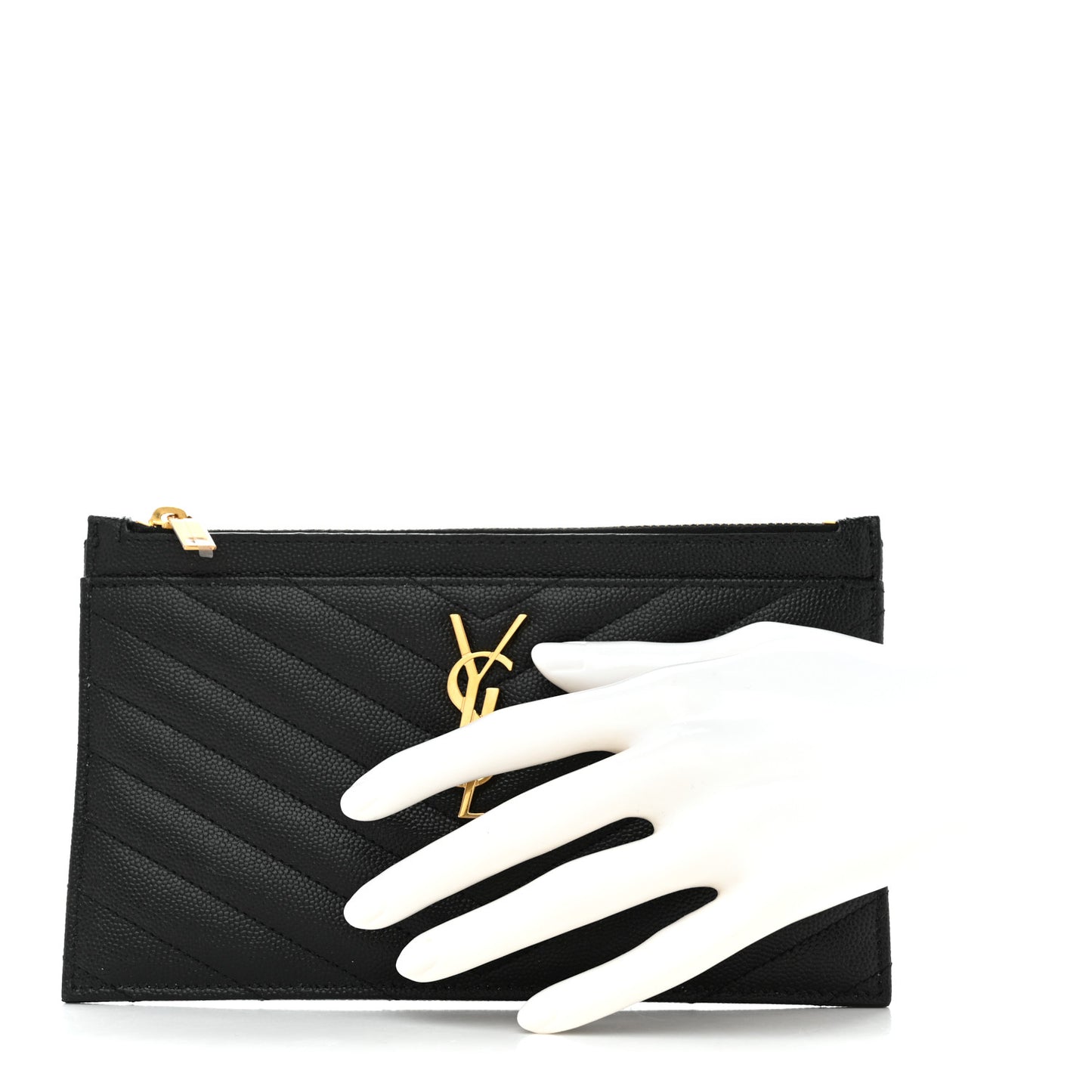 Grain De Poudre Chevron Monogram Bill Pouch Black