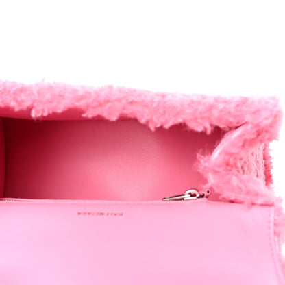 Balenciaga Curly Faux Shearling Small Hourglass Top Handle Bag Sweet Pink 5 of 9
