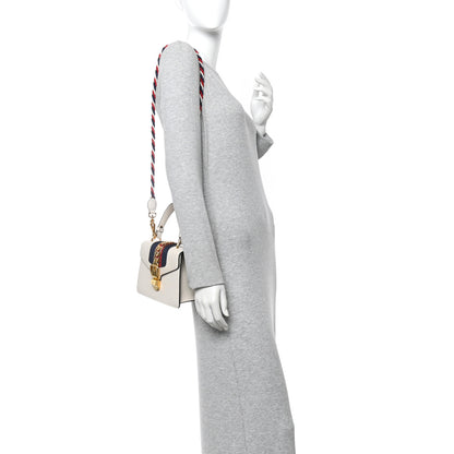 Gucci Calfskin Mini Sylvie Top Handle Bag White 2 of 14