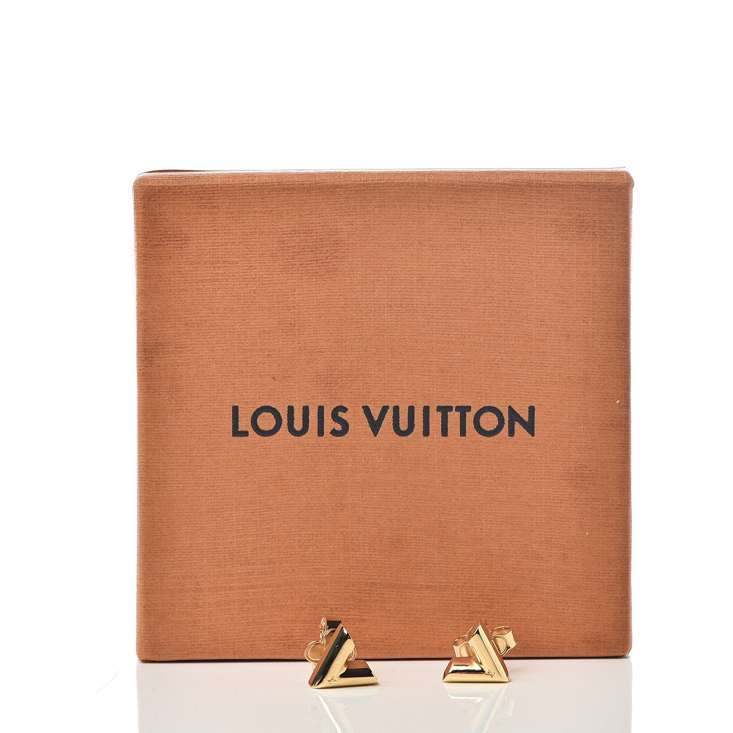 Brass Essential V Stud Earrings Gold