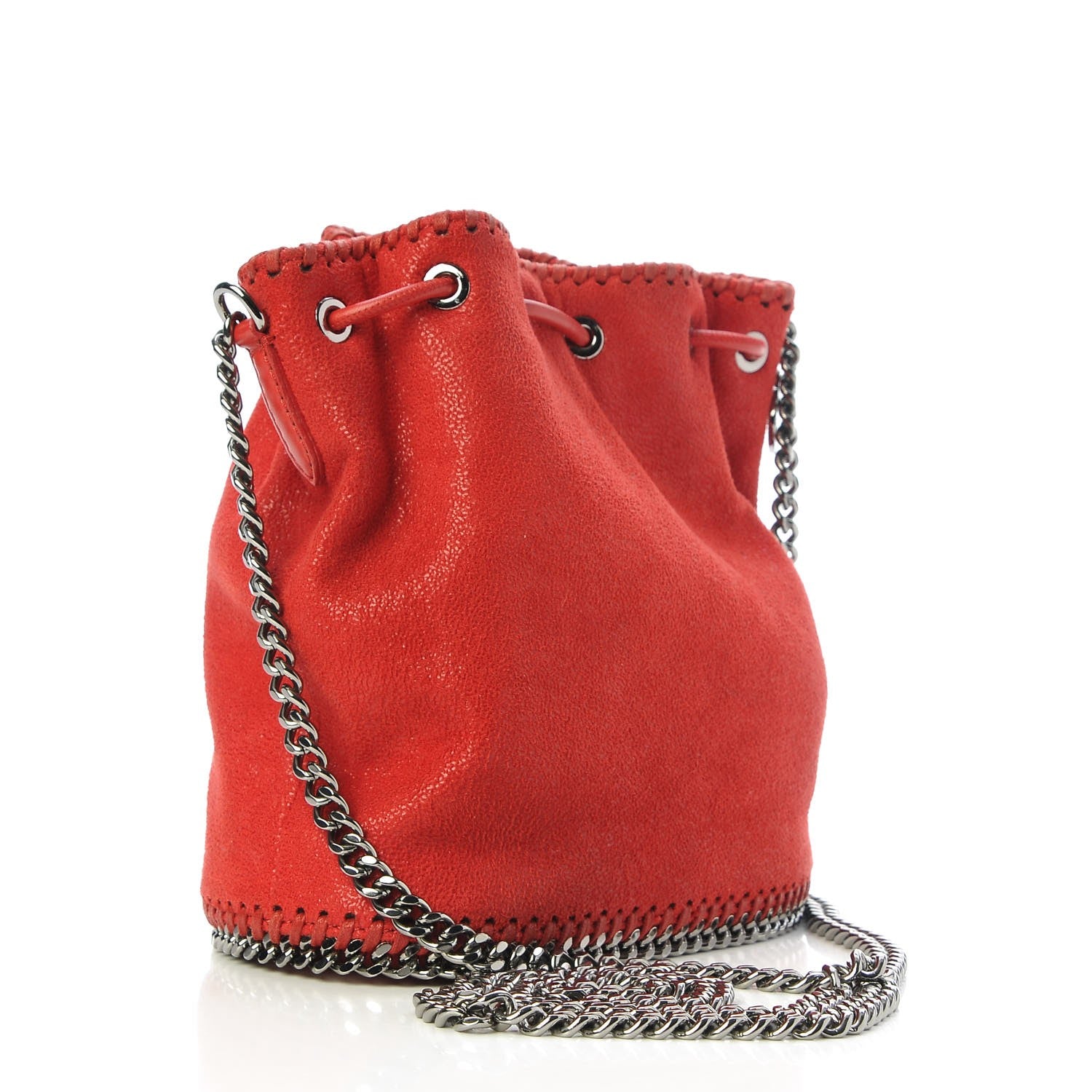 Stella McCartney Shaggy Deer Mini Bucket Falabella Bag Cherry 3 of 7