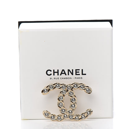 Chanel Crystal Coronation CC Brooch Gold 4 of 4