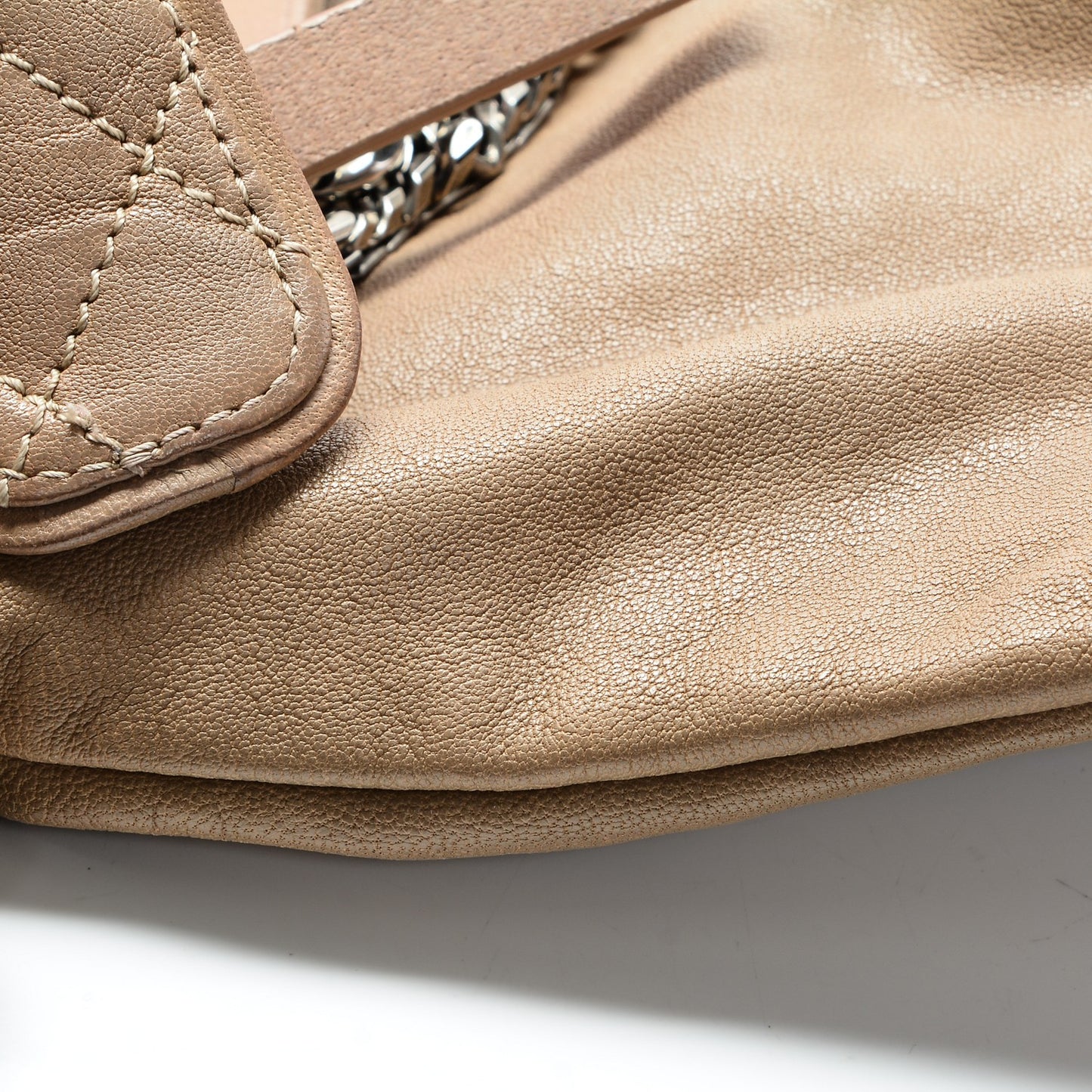 Lambskin Biker Large Hobo Beige