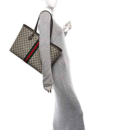 Gucci X BALENCIAGA BB Supreme Monogram Web Medium Ophidia Shopping Tote Beige New Acero 2 of 10