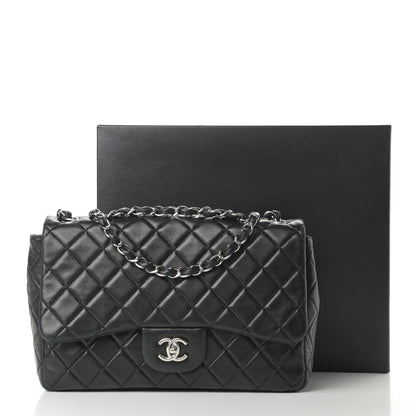 Chanel Lambskin Quilted Jumbo Single Flap Black 13 of 13