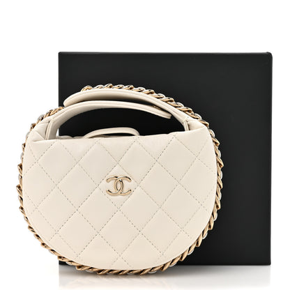 Chanel Lambskin Quilted Chain Around Pouch White 11 of 11