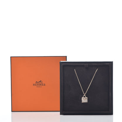 Hermes 18K Rose Gold Diamond Kelly Amulette Pendant Necklace 7 of 7