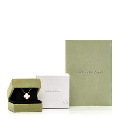 Van Cleef & Arpels 18K Yellow Gold Mother of Pearl Vintage Alhambra Pendant Necklace 5 of 5