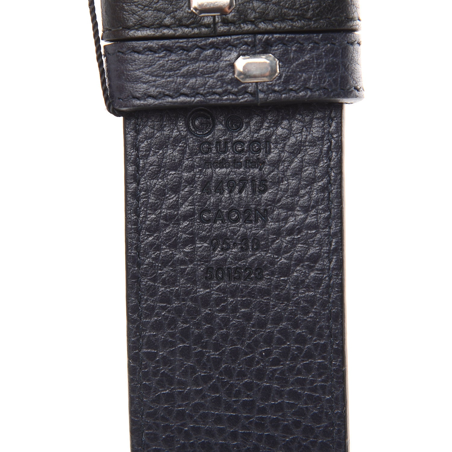 Gucci Calfskin 1973 Reversible Belt 95 38 Black Navy 11 of 16