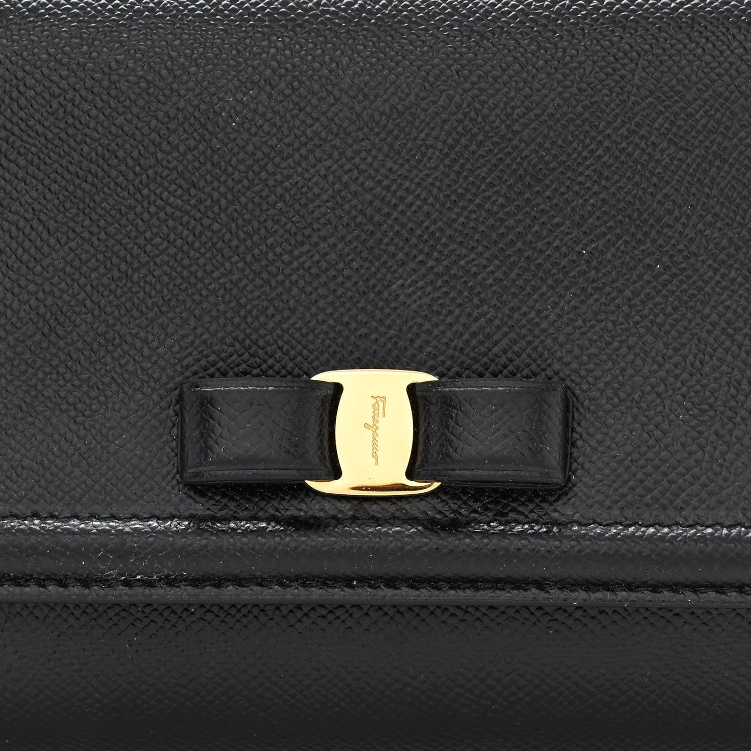 Salvatore Ferragamo Hammered Calfskin Vara Bow Minibag Black 8 of 11